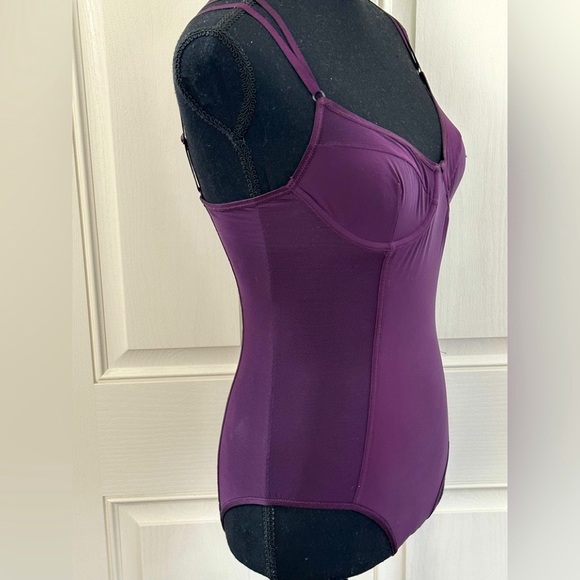 Victoria’s Secret Eggplant Bodysuit with sheer panels along the sides, 34C - Picture 2 of 14